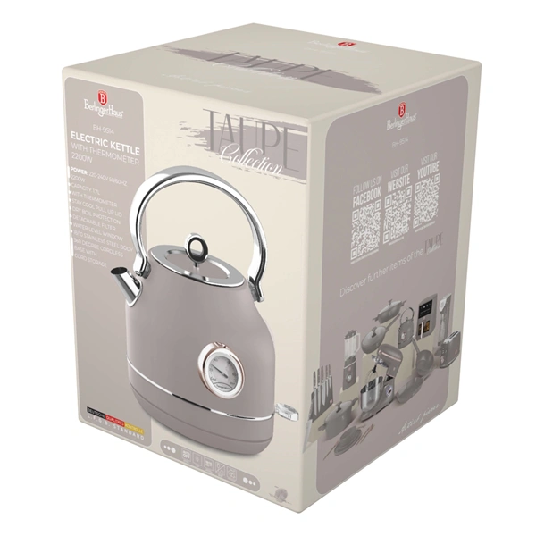 Berlinger Haus BH/9514 1,7L-es hőfok kijelzővel matt taupe vízforraló
