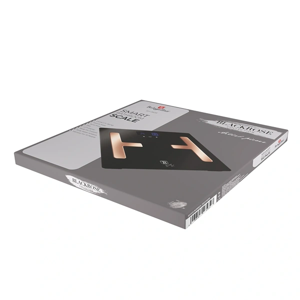 Berlinger Haus BH/9528 180 kg kapacitású fekete- rose gold testzsíranalizáló üveg személymérleg