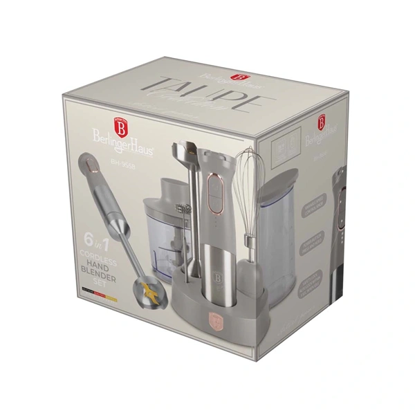 Berlinger Haus BH/9558 matt taupe 6 részes vezeték nélküli botmixer szett