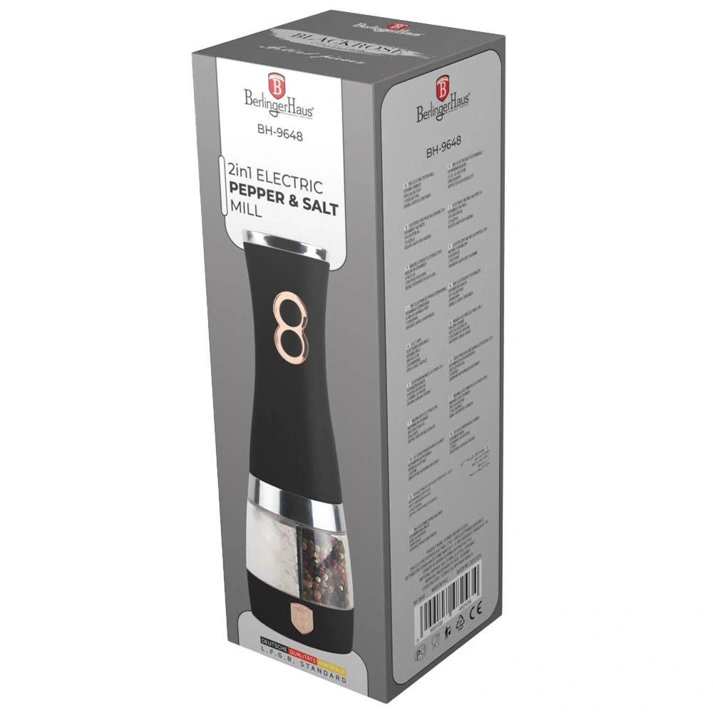 Berlinger Haus BH/9648 fekete- rose gold 2in1 elektromos só- és borsőrlő