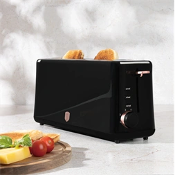 Berlinger Haus BH/9685 hosszú nyílású fekete- rose gold 2 szeletes kenyérpirító