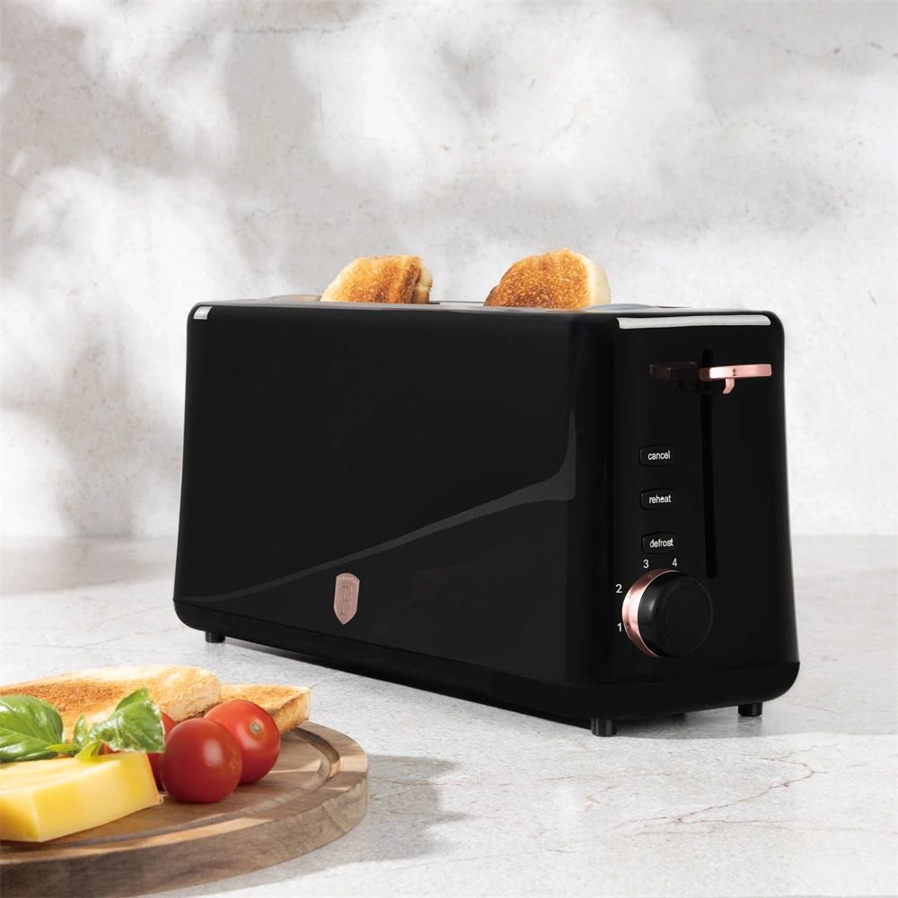 Berlinger Haus BH/9685 hosszú nyílású fekete- rose gold 2 szeletes kenyérpirító