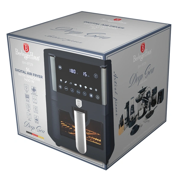 Berlinger Haus BH/9729 matt kék 5L forrólevegős sütő