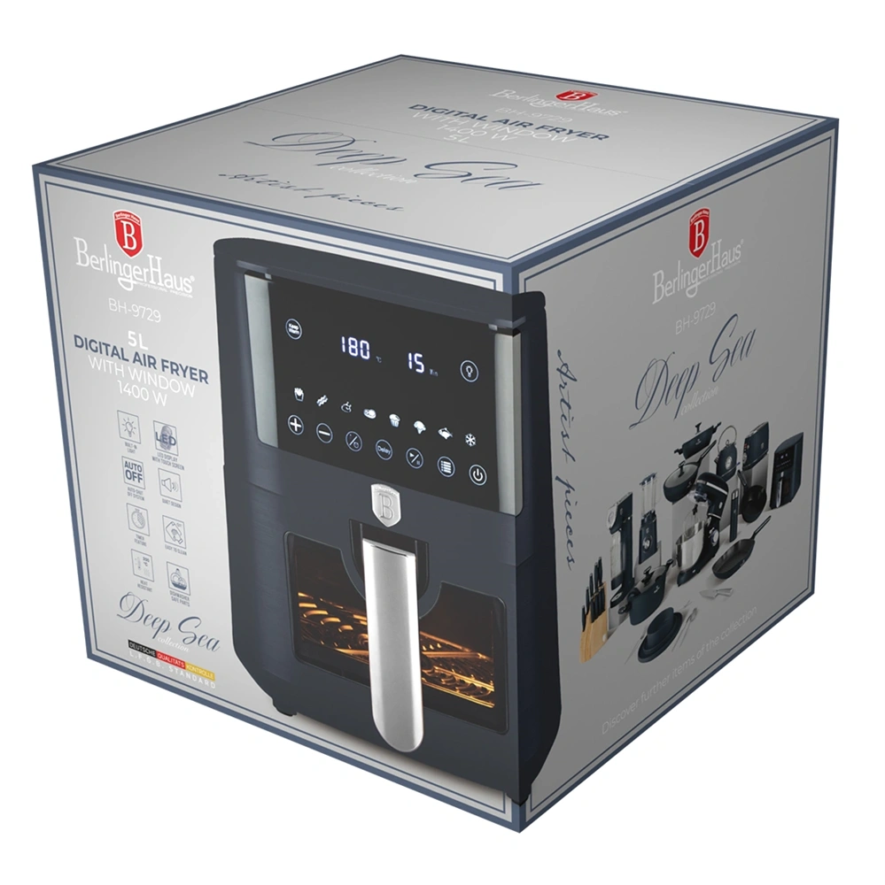 Berlinger Haus BH/9729 matt kék 5L forrólevegős sütő