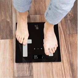 Berlinger Haus BH/9734 fekete 180 kg kapacitású testzsíranalizáló üveg személymérleg