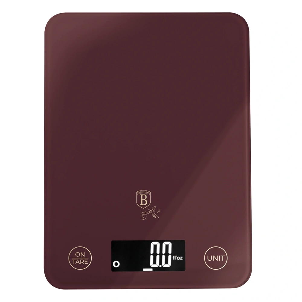 Berlinger Haus BH/9753 5 kg kapacitású bordó üveg konyhai mérleg