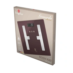 Berlinger Haus BH/9756 180 kg kapacitású bordó testzsíranalizáló üveg személymérleg