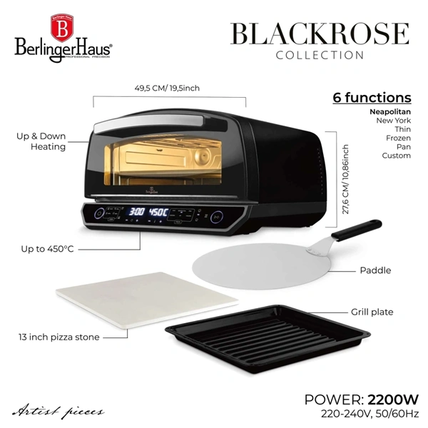 Berlinger Haus BH/9925 fekete- rose gold pizzasütő