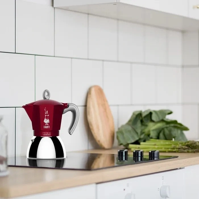 Bialetti Moka 6946 Induction piros 6 személyes indukciós kotyogós kávéfőző
