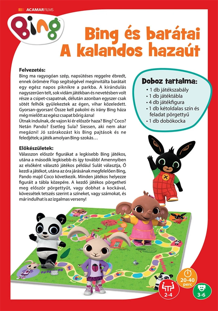 Bing és barátai - A kalandos hazaút társasjáték