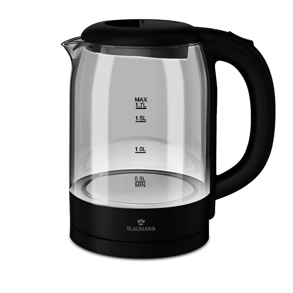 Blaumann BL-9006 1,7L-es fekete üveg vízforraló