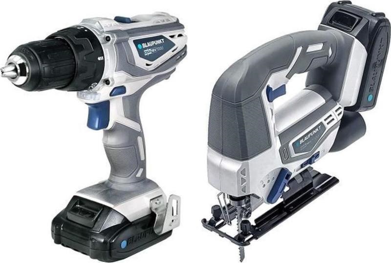 Blaupunkt akkumulátoros fúró + szúrófűrész + gyorstöltő + akkumulátor 18V  DNA rendszerrel