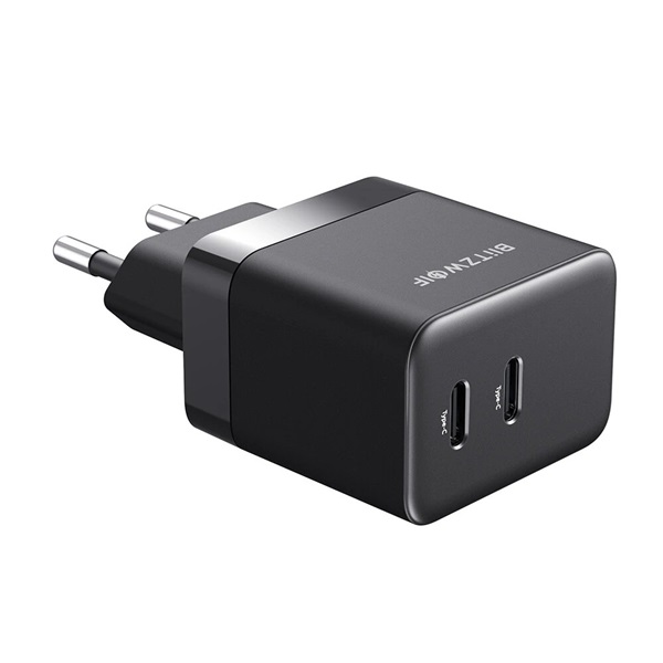 BlitzWolf BW-S22 Mini 35W 2xType-C fekete hálózati adapter