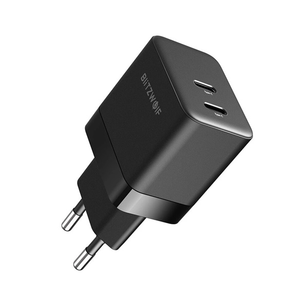 BlitzWolf BW-S22 Mini 35W 2xType-C fekete hálózati adapter