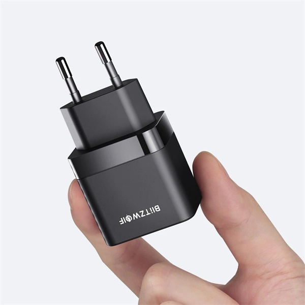 BlitzWolf BW-S22 Mini 35W 2xType-C fekete hálózati adapter