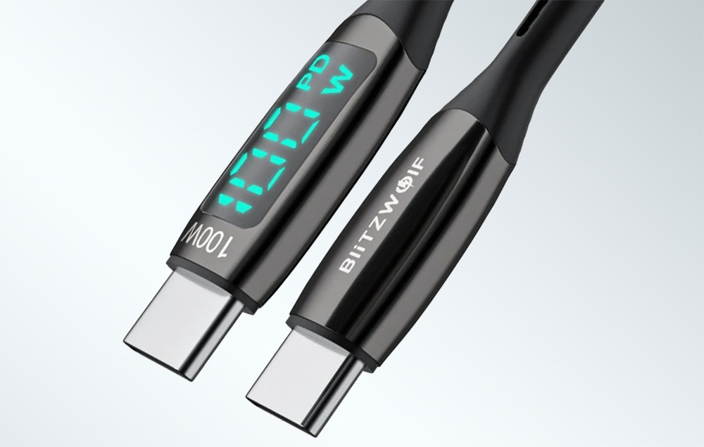 Blitzwolf BW-TC23 1,8m Type-C fekete adat- és töltőkábel