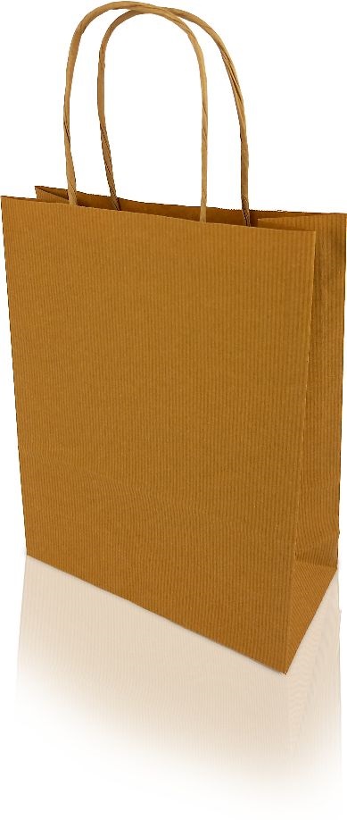Bong h-GREEN M 22x33x10cm bordásbarna papírtáska