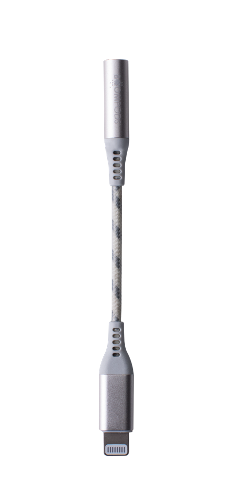 Boompods Audioline titánium szürke Lightning / 3.5mm AUX adapter