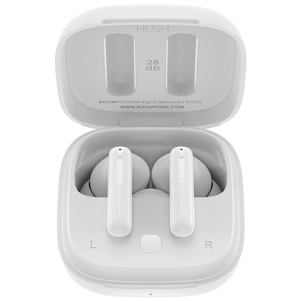 Boompods Bassline Hush aktív zajszűrős True Wireless Bluetooth fehér fülhallgató