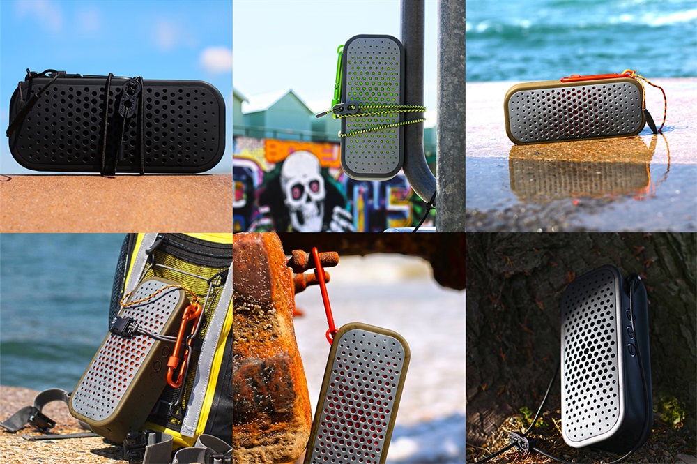 Boompods Blockblaster zöld-narancs bluetooth hangszóró