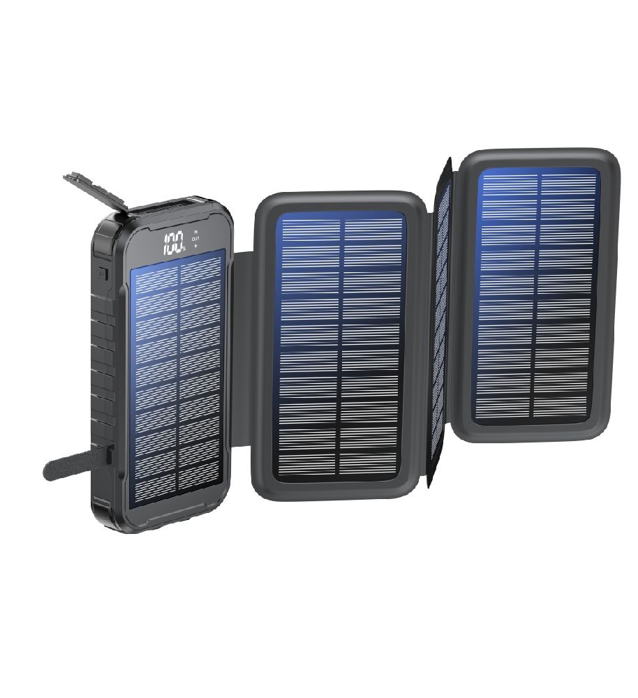 Boompods Neutron Fold Solar fekete 16 000 mAh napelemes powerbank