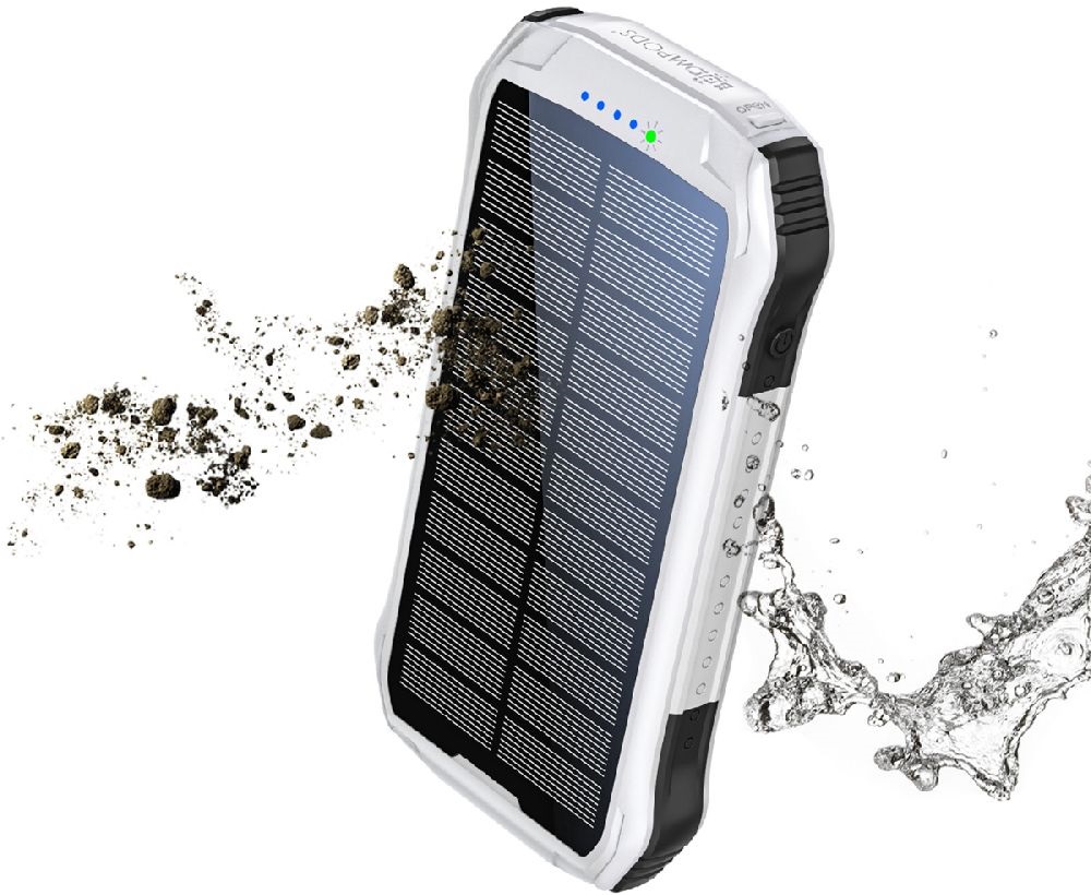 Boompods Neutron Solar fehér 10 000 mAh napelemes powerbank