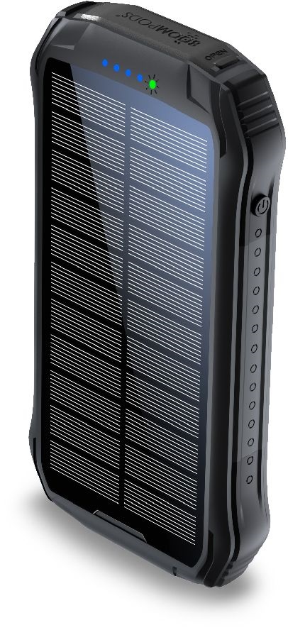 Boompods Neutron Solar fekete 10 000 mAh napelemes powerbank