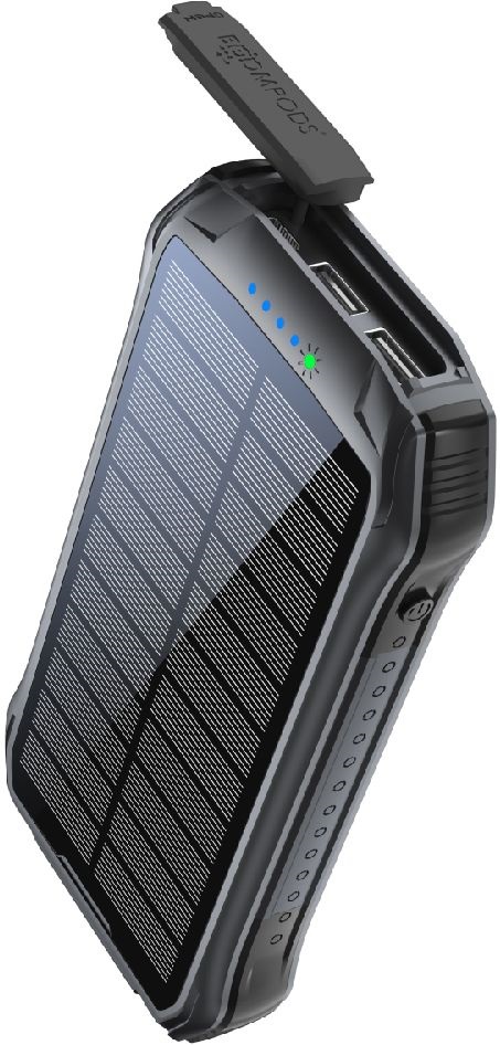 Boompods Neutron Solar fekete 10 000 mAh napelemes powerbank