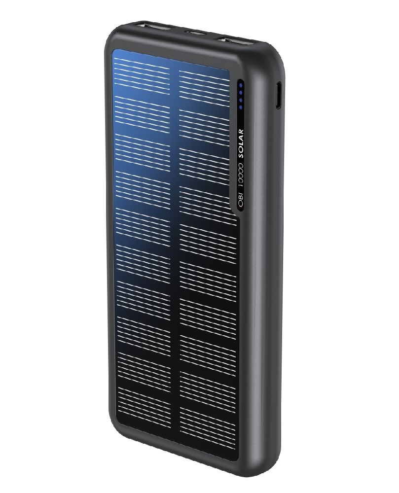 Boompods Obi Solar fekete 10 000 mAh powerbank