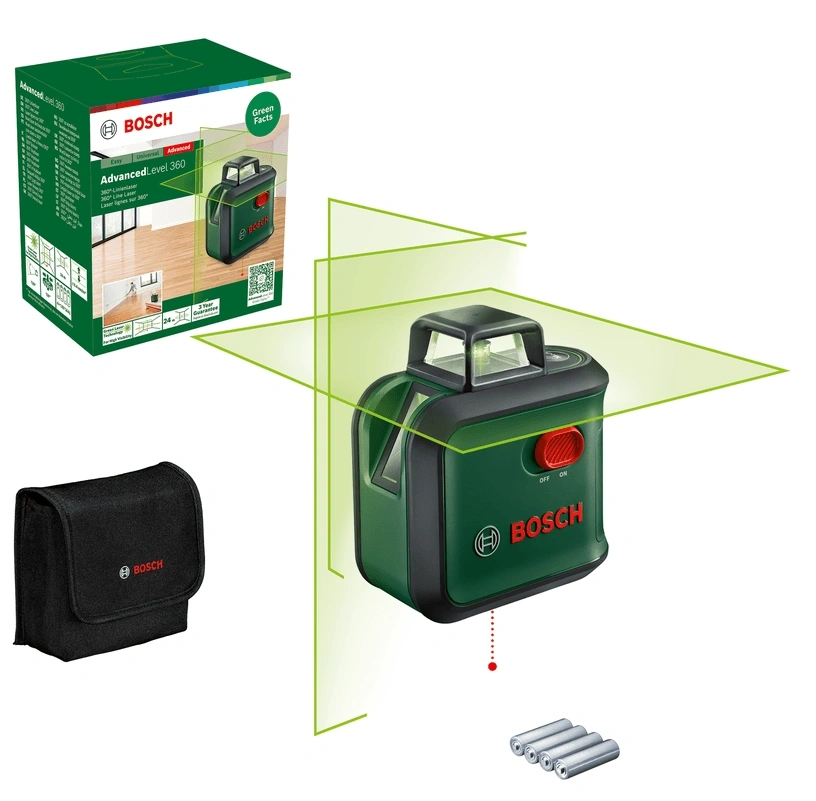 Bosch 0603663B06 AdvancedLevel 360 keresztvonalas zöld szintezőlézer