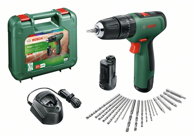 Bosch 06039D3105 EasyImpact 1200 12V 2x1,5Ah akkus ütvefúró-csavarozó készlet