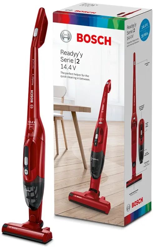 Bosch BBHF214R 2 az 1-ben akkumulátoros piros álló porszívó (Újszerű)