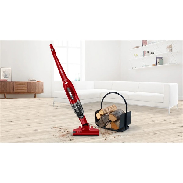 Bosch BBHF214R 2 az 1-ben akkumulátoros piros álló porszívó (Újszerű)