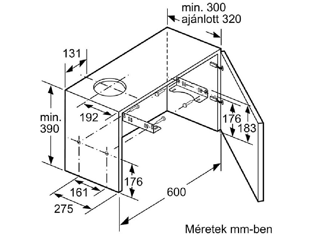 Bosch DFL064W53 ezüst, beépíthető, kihúzható, méret:59,8 cm, zajszint:67 dB, páraelszívó