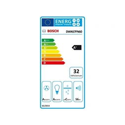 Bosch DWK67FN60 fekete, beépíthető, kürtős, méret:60cm, 56dB, páraelszívó