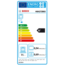 Bosch HBA372EB4 fekete, beépíthető, sütőtér:71L, grill, légkeverés, pirolitikus tisztítás, sütő