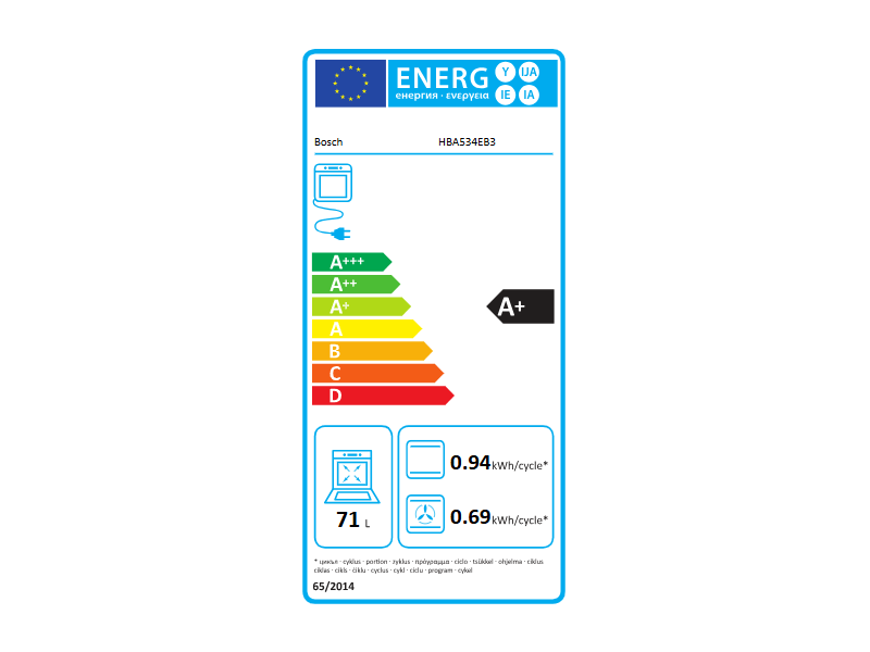 Bosch HBA534EB3 fekete, beépíthető, sütőtér: 71L, grill, légkeverés, sütő