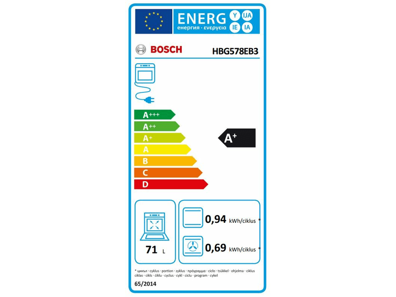 Bosch HBG578EB3 fekete, beépíthető, sütőtér: 71L, grill, légkeverés, sütő