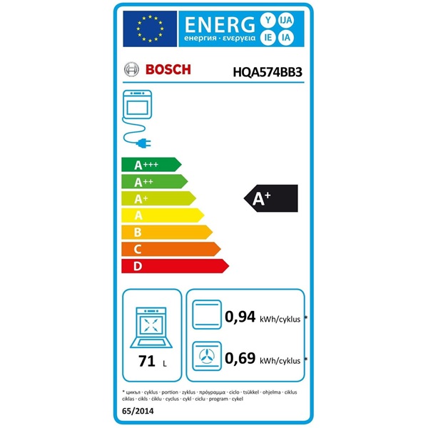 Bosch HQA574BB3 beépíthető fekete sütő