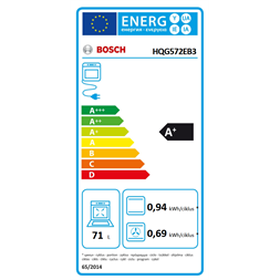 Bosch HQG572EB3 fekete, beépíthető, sütőtér: 71L, grill, légkeverés, sütő