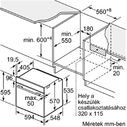 Bosch HQG572EB3 beépíthető fekete sütő