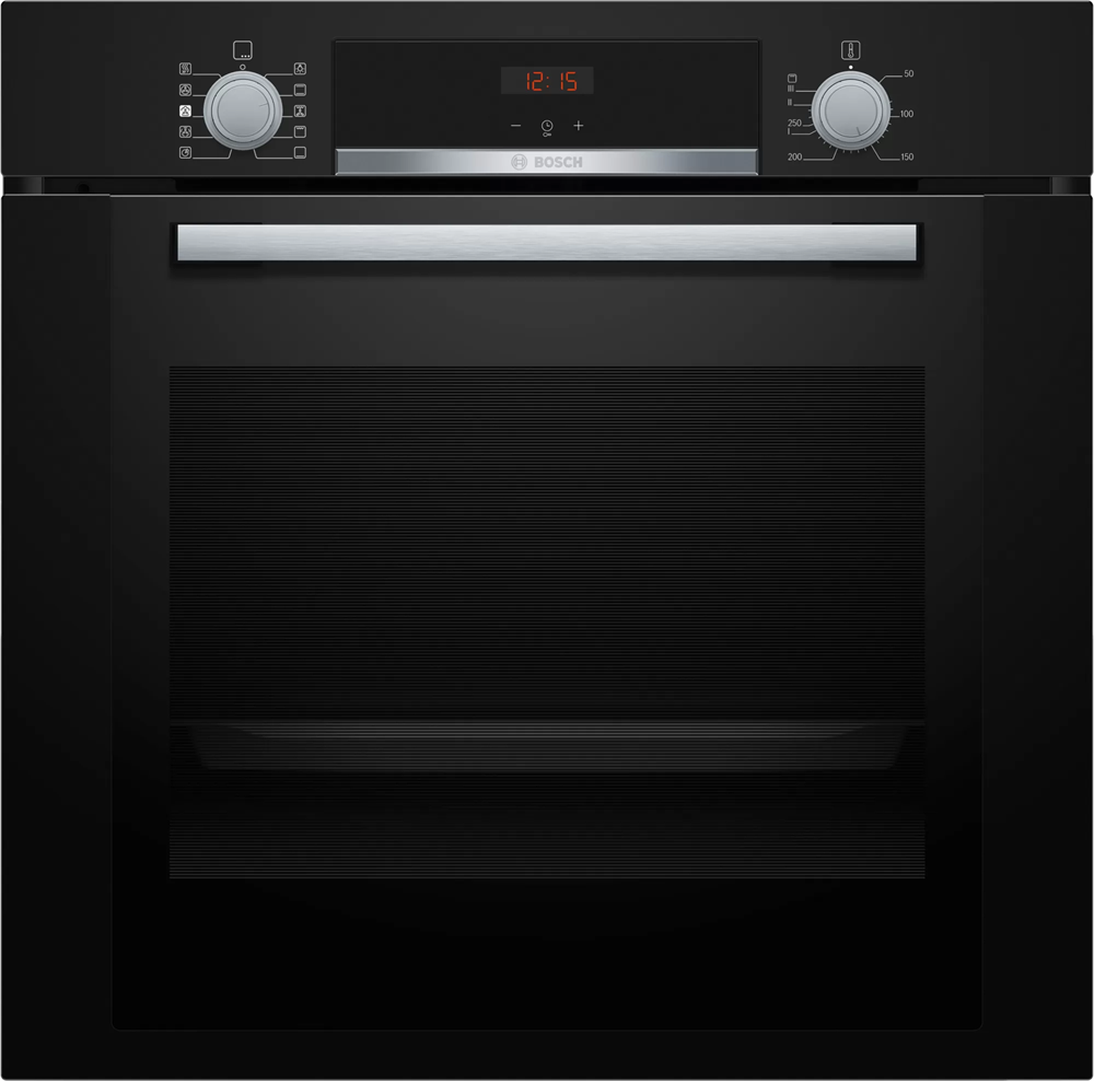 Bosch HRA334EB0 fekete, beépíthető, sütőtér: 71L, grill, légkeverés, hidrolitikus, sütő