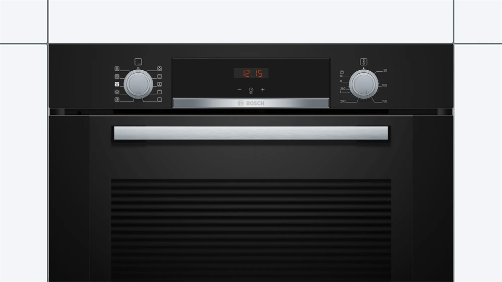 Bosch HRA334EB0 fekete, beépíthető, sütőtér: 71L, grill, légkeverés, hidrolitikus, sütő