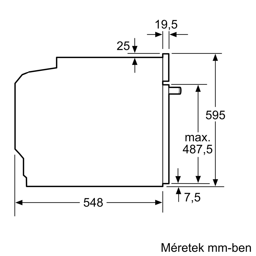 Bosch HRA574BS0 inox, beépíthető, sütőtér: 71L, légkeverés, pirolitikus, sütő