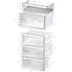 Bosch KGN392LCF alulfagyasztós, Hűtő: 260L, Fagyasztó: 103 L,  MultiAirFlow hűtőszekrény