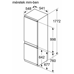 Bosch KIV865SE0 beépíthető alulfagyasztós hűtőszekrény