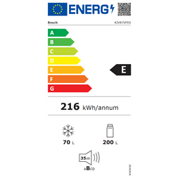 Bosch KIV87VFE0 beépíthető alulfagyasztós hűtőszekrény