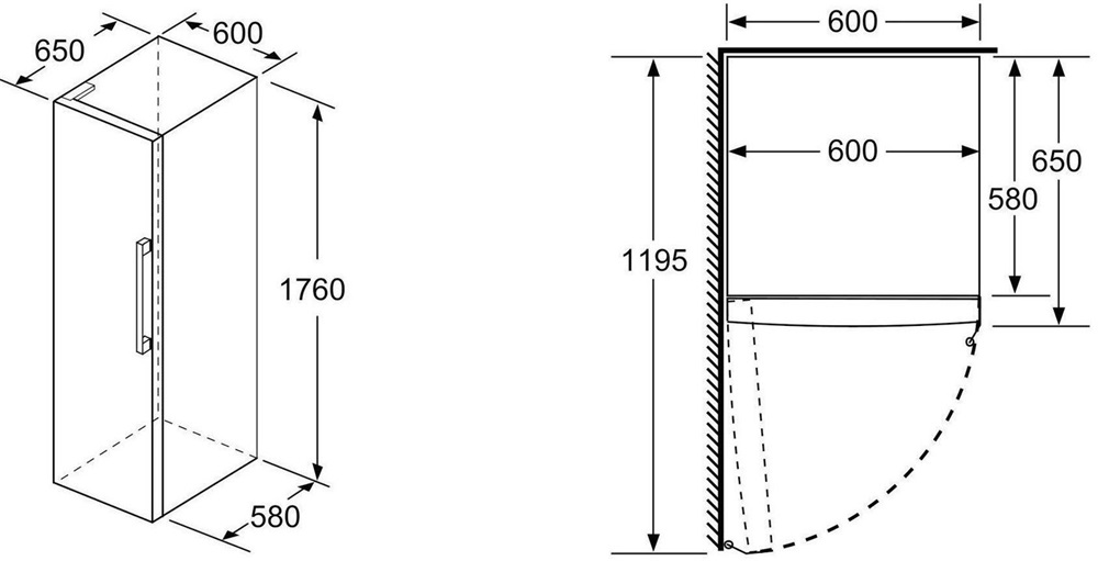 Bosch KSV33VLEP inox, egyajtós, Hűtő: 324L hűtőszekrény