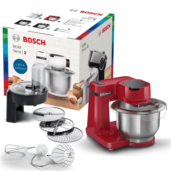 Bosch MUMS2ER01 700W, 3,8L, vörös konyhai robotgép (Újracsomagolt)
