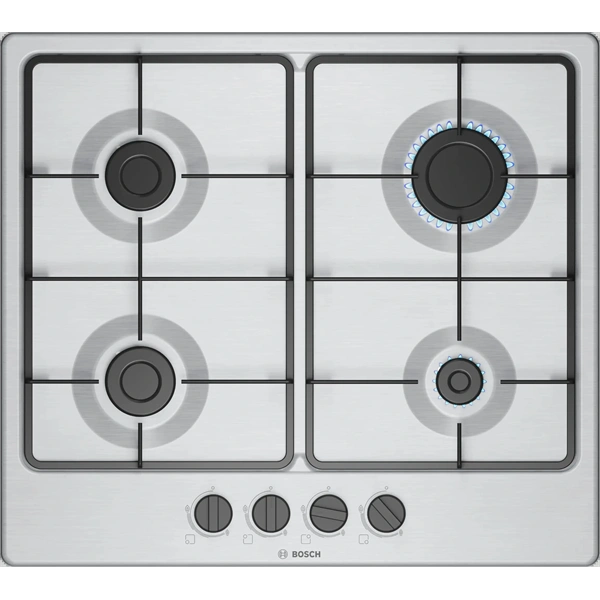 Bosch PGP6B5K60 inox, beépíthető, gáz, főzőzóna:4, beépíthető méret: 58,2cm, főzőlap